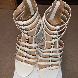 White heels, Lane Bryant size 12